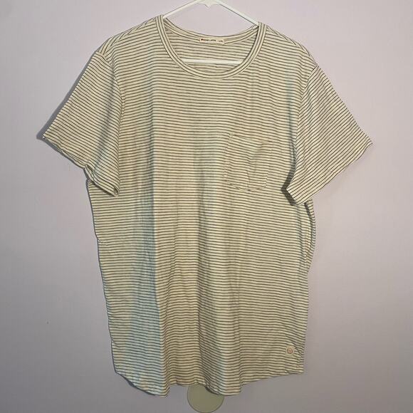 Marine Layer Men's size‎ Large XL White Black Stripe Short Sleeve Basic T-Shirt - Picture 1 of 8